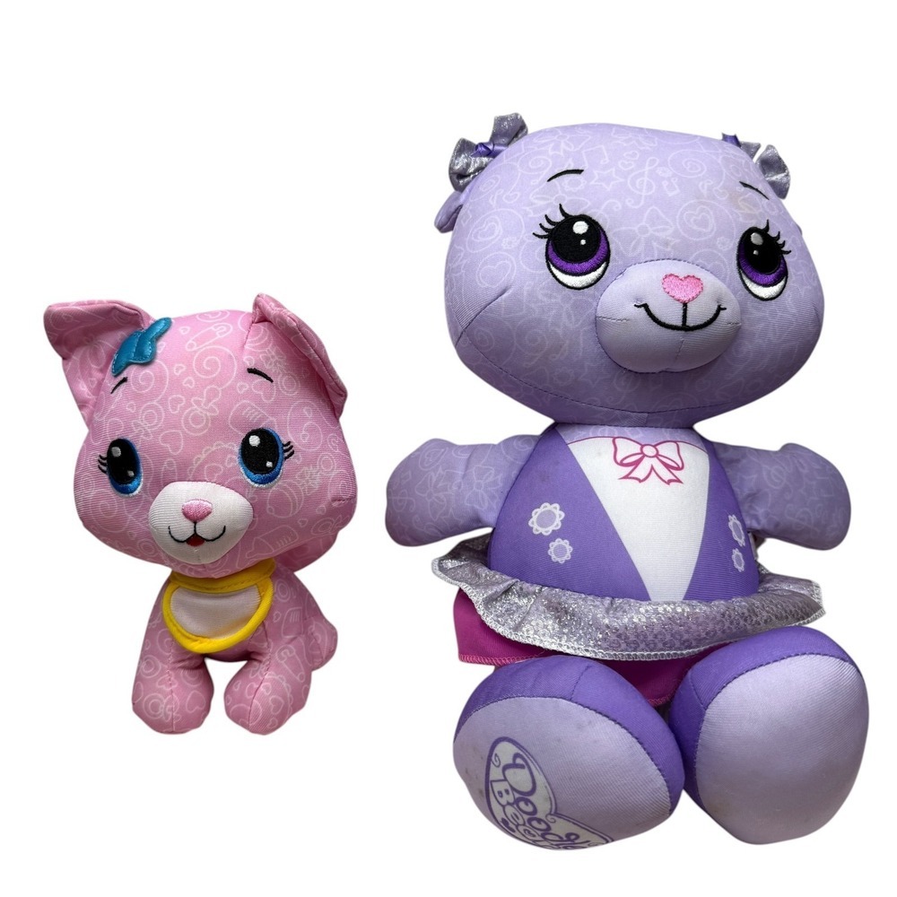 Fisher-Price Sweet Dreams Bear & Princess Kitty Stuffed Animal Plush Lot Purple